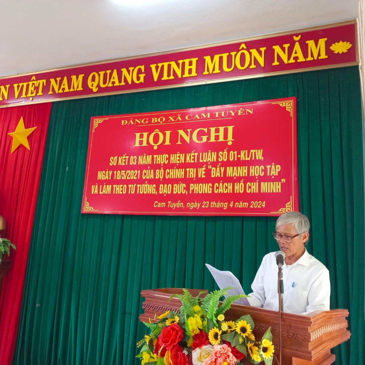 Hội nghị sơ kết 3 năm thực hiện Kết luận số 01-KL/TW, ngày 18/5/2021 của Bộ Chính trị về tiếp tục thực hiện Chỉ thị số 05-CT/TW về đẩy mạnh học tập và làm theo tư tưởng, đạo đức, phong cách Hồ Chí Minh.