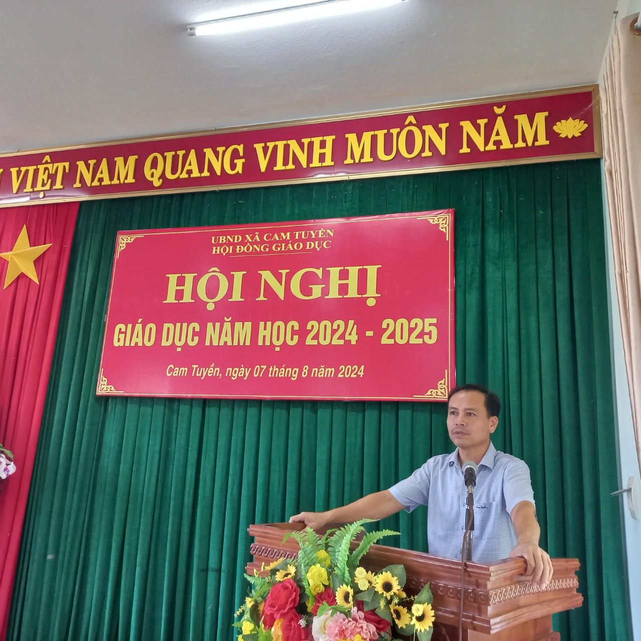 Hội Nghị tổng kết công tác giáo dục xã Cam Tuyền năm học 2023- 2024 và phướng hướng nhiệm vụ năm học 2024- 2025